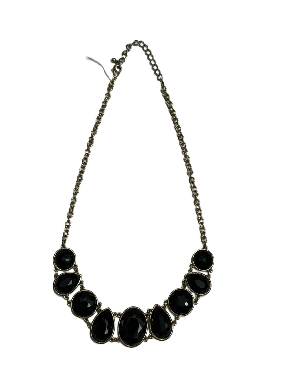 Unique Bargains Black Faceted Statement Necklace